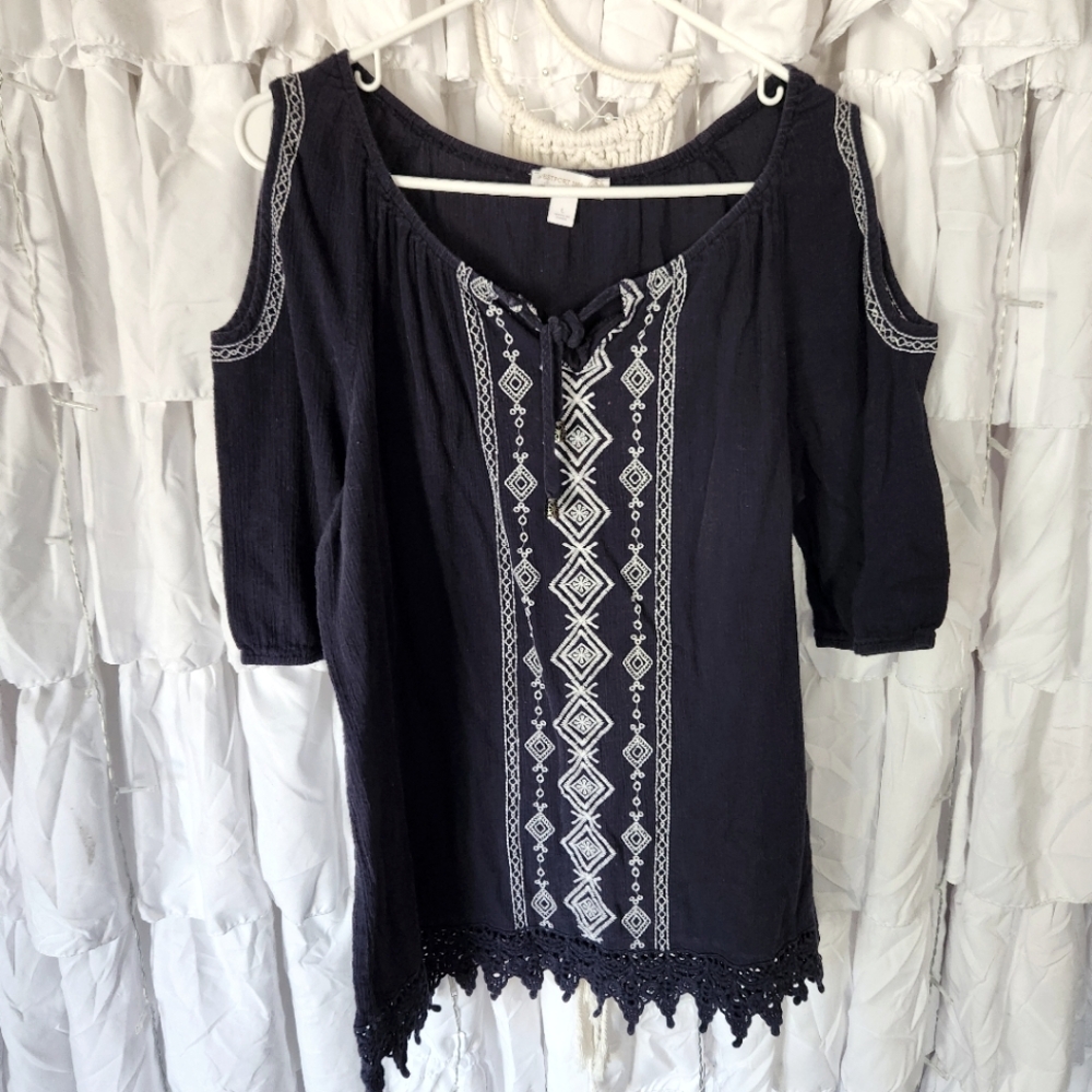 Women's navy size large blouse
